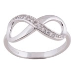 Infinity Ring with Half-Clear Cubic Zirconias